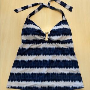 LAUREN RALPH LAUREN BLUE AND WHITE SWIMMING  TOP